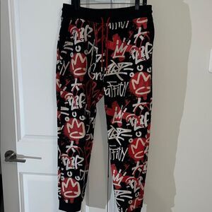 Switch Black Red White Graffiti Sweatpants Jogger Jog Pants XL Urban Tagger King
